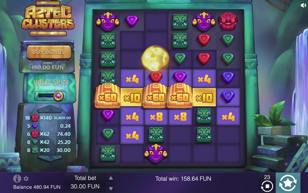 New slots game released by BGaming - AZTEC CLUSTERS - Clusters feature -Learn more at BetsWiki
