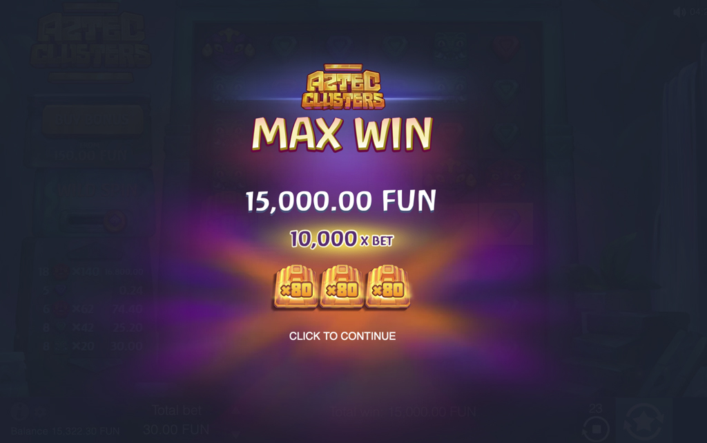 Max win on the New game released by BGaming - AZTEC CLUSTERS - Learn more at BetsWiki